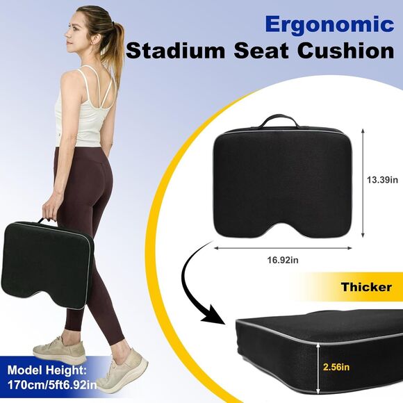 FASTMOMENT 2 Pcs Stadium Seat Cushions - Outdoor Seat Cushions for Bleachers - Picture 4 of 4